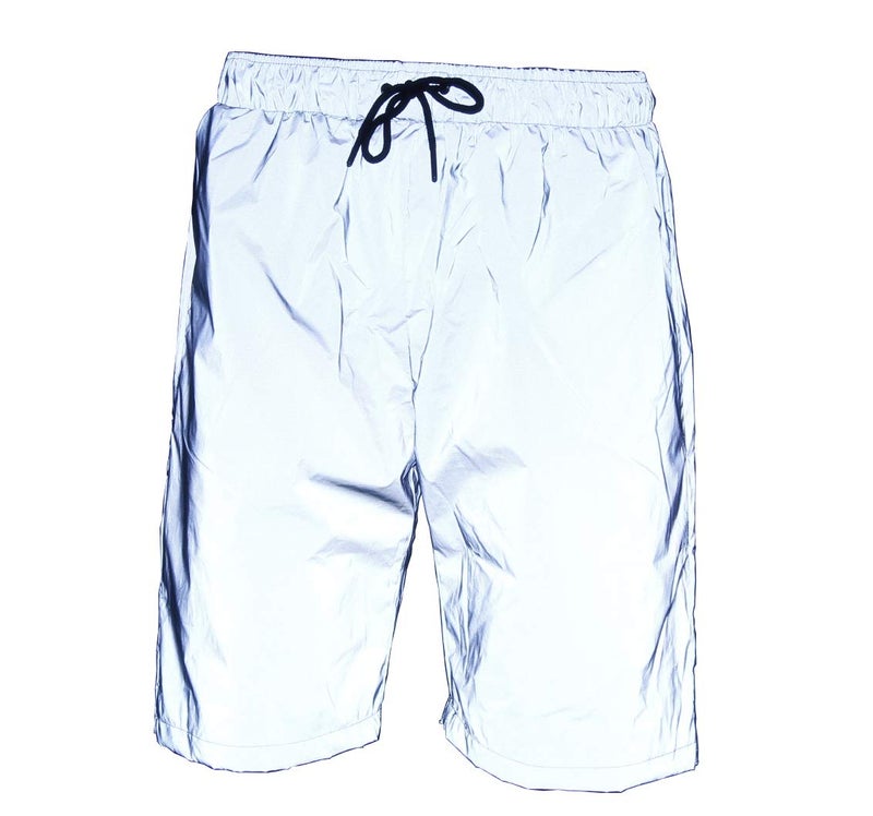 LZLRUN Reflective Shorts Pant Men Fluorescent Trouser Casual Night Jogger(XL) Grey - Image 1